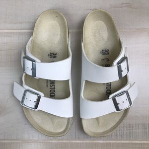 birkenstock arizona nubuck leather white